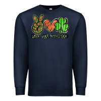 Navy peace love shamrock Premium Sweatshirt - FaDigitalArtStudio