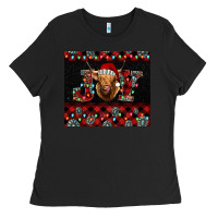 Black highland cow joy christmas tumbler Ladies Tee - Jasminsmagicworld