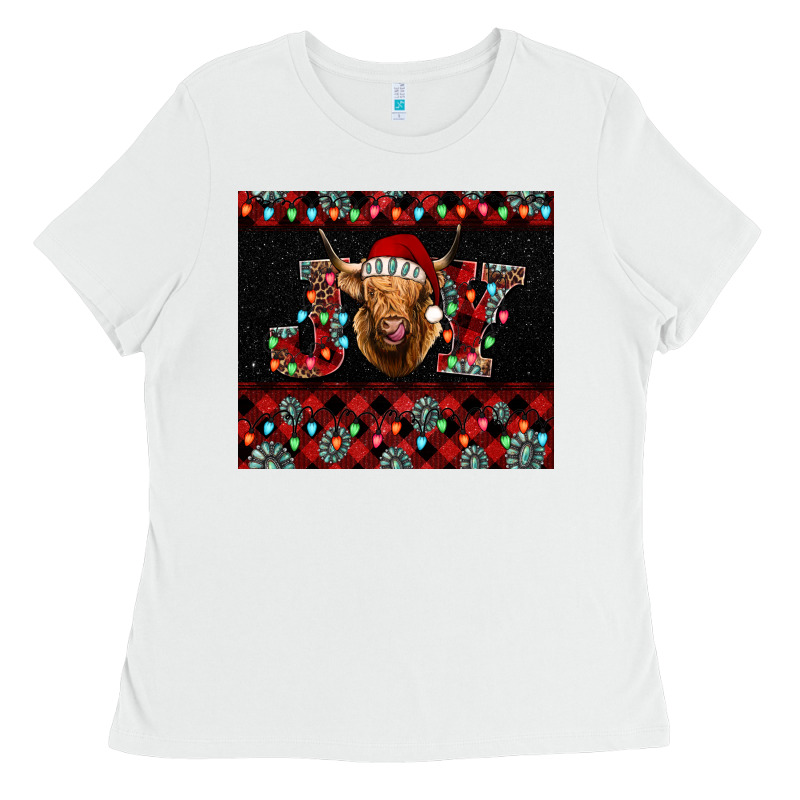 Highland Cow Joy Christmas Tumbler Ladies Tee by Jasminsmagicworld | Teevron