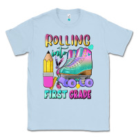 Dusty Blue rolling into first grade Classic Tee - BundleAndBundleShop