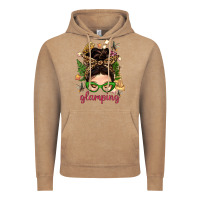 Vintage Coffee Glamping Messy Bun With Glamping Camp Tent Bbs Vintage Hoodie - BundleAndBundleShop