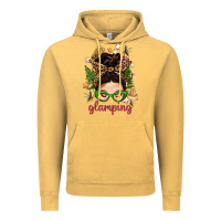 Vintage Mustard Glamping Messy Bun With Glamping Camp Tent Bbs Vintage Hoodie - BundleAndBundleShop