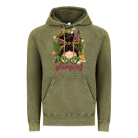 Vintage Olive Glamping Messy Bun With Glamping Camp Tent Bbs Vintage Hoodie - BundleAndBundleShop