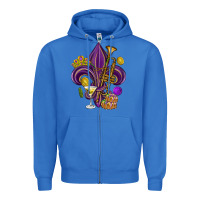 True Royal Fleur de lis Mardi Gras Zipper Hoodie - HowdyJamesFarm