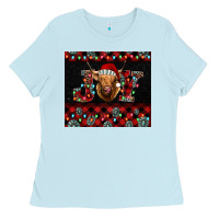 Baby Blue highland cow joy christmas tumbler Ladies Tee - Jasminsmagicworld