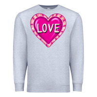 Heather Grey valentine's day hearts Premium Sweatshirt - FaDigitalArtStudio