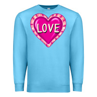 Ocean Blue valentine's day hearts Premium Sweatshirt - FaDigitalArtStudio