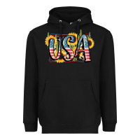 Black USA 4th of July Heavyweight Hoodie - FaDigitalArtStudio