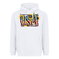 White USA 4th of July Heavyweight Hoodie - FaDigitalArtStudio