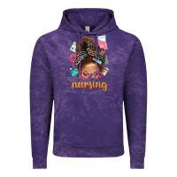 Cloud Purple Messy Bun Nursing With Leopard Glasses Bbs Vintage Hoodie - BundleAndBundleShop