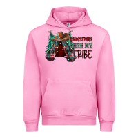 Fuchsia Pink Christmas with tribe Urban Hoodie - CowhideDigitalArt