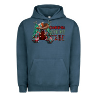 Pigment Midnight Navy Christmas with tribe Urban Hoodie - CowhideDigitalArt