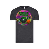 Vintage Black halloween round earrings Vintage Tee - BundleAndBundleShop