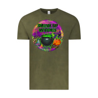 Vintage Olive halloween round earrings Vintage Tee - BundleAndBundleShop