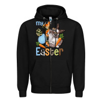 Black My first Easter Boy Easter Day Zipper Hoodie - HowdyJamesFarm