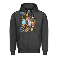 Charcoal Heather My first Easter Boy Easter Day Zipper Hoodie - HowdyJamesFarm