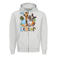 Dove Grey My first Easter Boy Easter Day Zipper Hoodie - HowdyJamesFarm