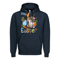 Navy My first Easter Boy Easter Day Zipper Hoodie - HowdyJamesFarm