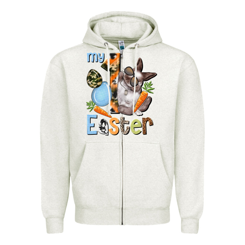 My First Easter Boy Easter Day Zipper Hoodie by HowdyJamesFarm | Teevron