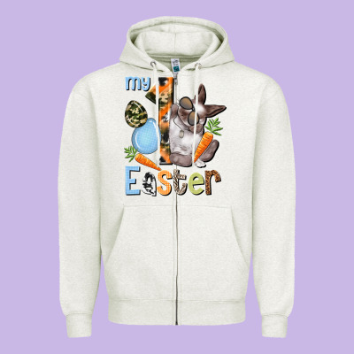 My First Easter Boy Easter Day Zipper Hoodie Designed By Howdyjamesfarm