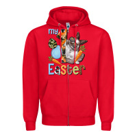 Red My first Easter Boy Easter Day Zipper Hoodie - HowdyJamesFarm