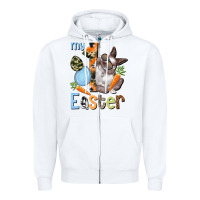 White My first Easter Boy Easter Day Zipper Hoodie - HowdyJamesFarm
