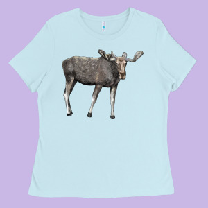 Moose Buck Deer Ladies Tee Designed By Lillyallendesigns