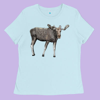 Moose Buck Deer Ladies Tee Designed By Lillyallendesigns