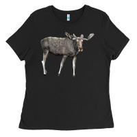 Black Moose Buck Deer Ladies Tee - LillyAllenDesigns