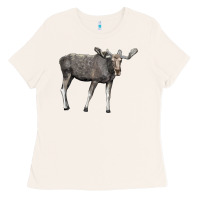 Bone Moose Buck Deer Ladies Tee - LillyAllenDesigns
