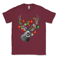 Burgundy Mule deer with Classic Tee - LillyAllenDesigns
