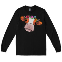 Black cow with flowers Long Sleeve Tee - Bettercallsaul