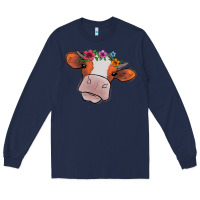 Navy cow with flowers Long Sleeve Tee - Bettercallsaul