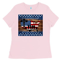 Bubblegum Pink god bless america american flag tumbler Ladies Tee - Jasminsmagicworld