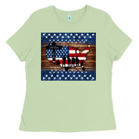 Matcha god bless america american flag tumbler Ladies Tee - Jasminsmagicworld