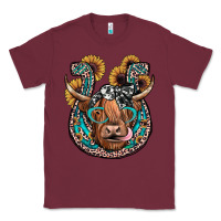 Burgundy highland cow horseshoe Classic Tee - JahusDesignShop