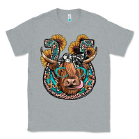 Heather Grey highland cow horseshoe Classic Tee - JahusDesignShop