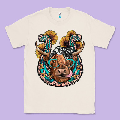 Highland Cow Horseshoe Classic Tee Designed By Jahusdesignshop