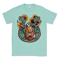 Seafoam highland cow horseshoe Classic Tee - JahusDesignShop