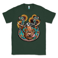 Sports Green highland cow horseshoe Classic Tee - JahusDesignShop
