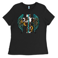 Black western wings cross blessed Ladies Tee - RanaPortraitStore
