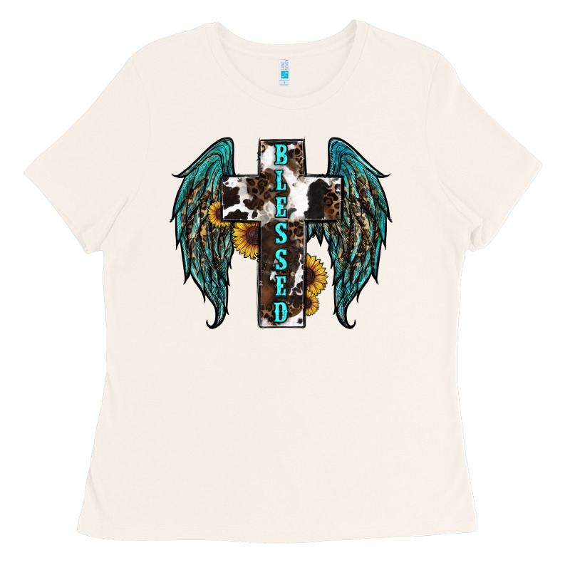 Western Wings Cross Blessed Ladies Tee by RanaPortraitStore | Teevron
