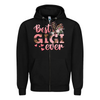 Black Best gigi ever Mother's Day Zipper Hoodie - CowGirlArtShop