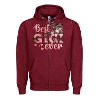 Burgundy Best gigi ever Mother's Day Zipper Hoodie - CowGirlArtShop