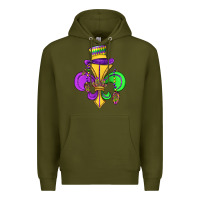 Army Green fleur de lis Premium Hoodie - OliviaCreatesArt