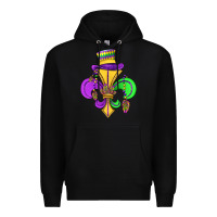 Black fleur de lis Premium Hoodie - OliviaCreatesArt