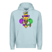 Blue Mist fleur de lis Premium Hoodie - OliviaCreatesArt