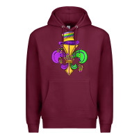 Burgundy fleur de lis Premium Hoodie - OliviaCreatesArt