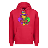 Cardinal fleur de lis Premium Hoodie - OliviaCreatesArt
