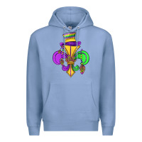 Colony Blue fleur de lis Premium Hoodie - OliviaCreatesArt
